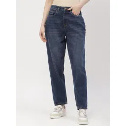 MADAME Blue Cotton Regular Fit Mid Rise Jeans-picture-21