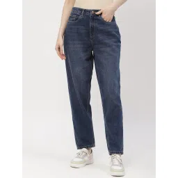 MADAME Blue Cotton Regular Fit Mid Rise Jeans image 1