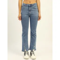 Madame Blue Cotton Relaxed Fit Solid Jeans-picture-25