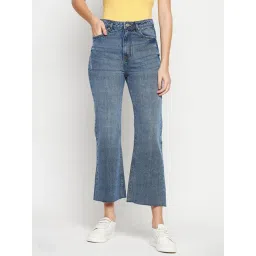 Madame Blue Cotton Relaxed Fit Solid Jeans-picture-27