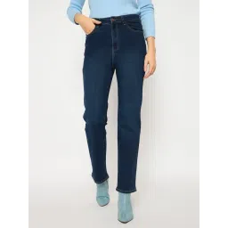 MADAME Blue Cotton Solid Denim Jeans-picture-28