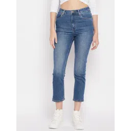 MADAME Blue Denim Slim Fit Mid Rise Jeans-picture-12