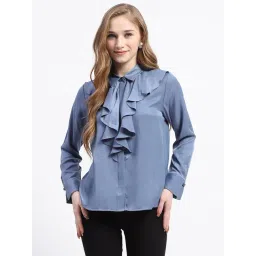 MADAME Blue Regular Fit Shirt-picture-28