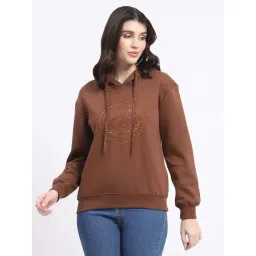 MADAME Brown Cotton Embroidered Sweatshirt-picture-21