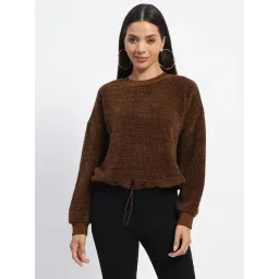 MADAME Brown Cotton Textured Top-picture-20