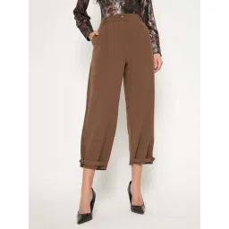 MADAME Brown Plain Trousers-picture-12