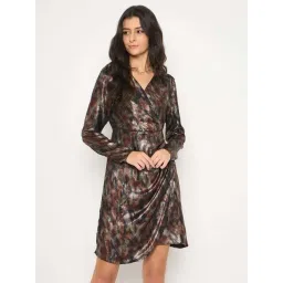 MADAME Brown Printed Shift Dress-picture-23