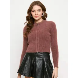 MADAME Brown Self Pattern Jacket-picture-13