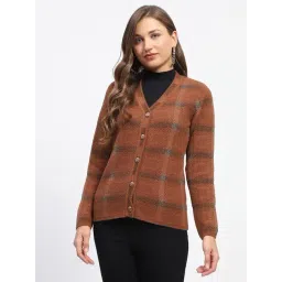 MADAME Brown Textured Cardigan-picture-19