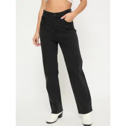 MADAME Charcoal Black Solid Jeans-picture-10