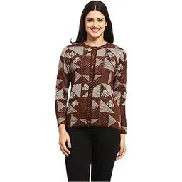 madame Crew Neck Geometric Print Cardigan-picture-10