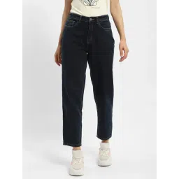 MADAME Dark Blue Cotton Regular Fit Mid Rise Jeans-picture-27