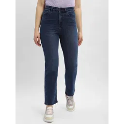 MADAME Dark Blue Cotton Regular Fit Mid Rise Jeans-picture-31