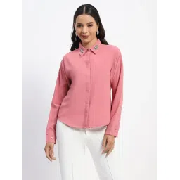 MADAME Dusty Pink Embellished Shirt-picture-23