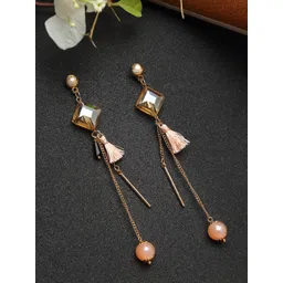 Madame Gold-Plated Contemporary Drop Earrings-picture-21