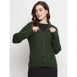 MADAME Green Self Design Cardigan-picture-38