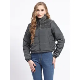 MADAME Grey Relaxed Fit Puffer Jacket image 1