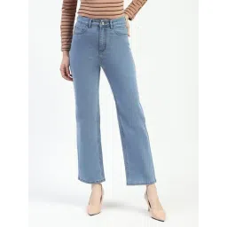 MADAME Light Blue Cotton Regular Fit Mid Rise Jeans-picture-29
