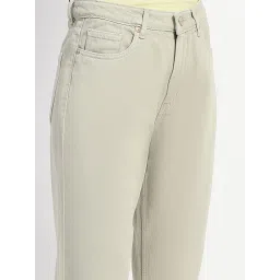 MADAME Light Green Cotton Relaxed Fit Mid Rise Jeans image 5