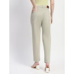 MADAME Light Green Cotton Relaxed Fit Mid Rise Jeans image 2