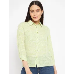 MADAME Light Green Graphic Print Shirt-picture-15