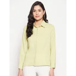 MADAME Light Green Regular Fit Shirt-picture-11