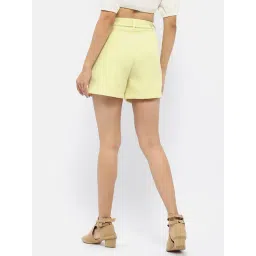 MADAME Light Yellow Relaxed Fit Shorts image 2