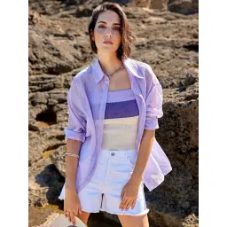 MADAME Lilac Printed Shirt-picture-18