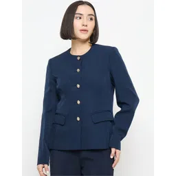 Madame Mandarin Collar Single-Breasted Blazers-picture-16