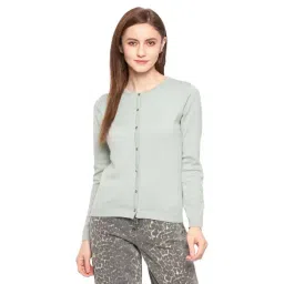 MADAME Mint Green Regular Fit Cardigan-picture-22