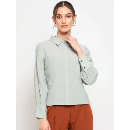 MADAME Mint Green Regular Fit Shirt-picture-16
