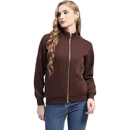 madame Mock Neck Brown Cotton Sweatshirt-picture-10