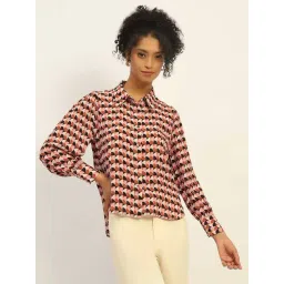 MADAME Multicolor Geometric Regular Fit Shirt-picture-38