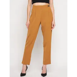 MADAME Mustard Regular Fit Mid rise Trousers-picture-14