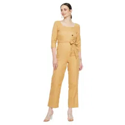MADAME Mustard Striped Maxi Jumpsuit-picture-16