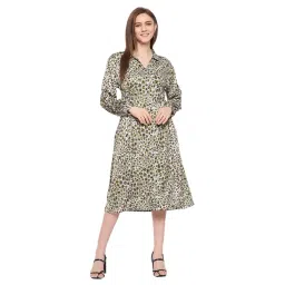 MADAME Olive Printed Shirt Dress-picture-11