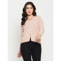 MADAME Peach Striped Cardigan-picture-13