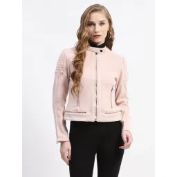 MADAME Pink Relaxed Fit Biker Jacket-picture-27
