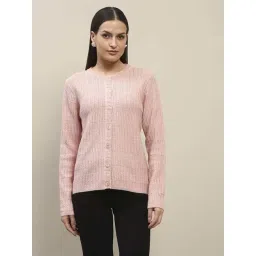 MADAME Pink Self Pattern Cardigan-picture-18