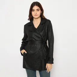 madame Pure Cotton Solid Coat For Women-picture-29