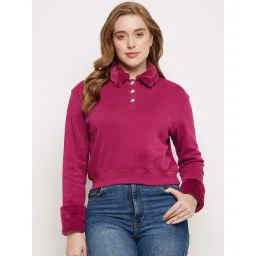 MADAME Purple Cotton Cropped Sweatshirt-picture-39