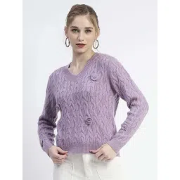 MADAME Purple Embroidered Sewater-picture-20