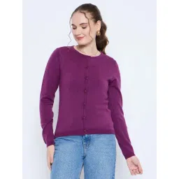 MADAME Purple Plain Cardigan-picture-27