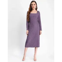 MADAME Purple Self Shift Dress-picture-19