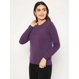 MADAME Purple Self Sweater image 4