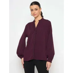 MADAME Purple Striped Top-picture-29