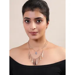 Madame Rose Gold & Green Rose Gold-Plated Layered Necklace-picture-30