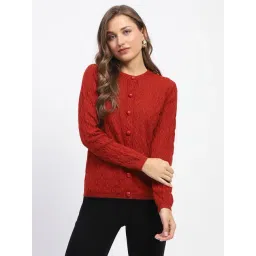 MADAME Rust Self Design Cardigan-picture-23