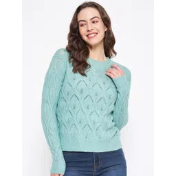 Madame Self Design Cable Knit Acrylic Pullover-picture-40