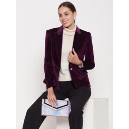 Madame Self-Design Cotton Single-Breasted Blazer-picture-10